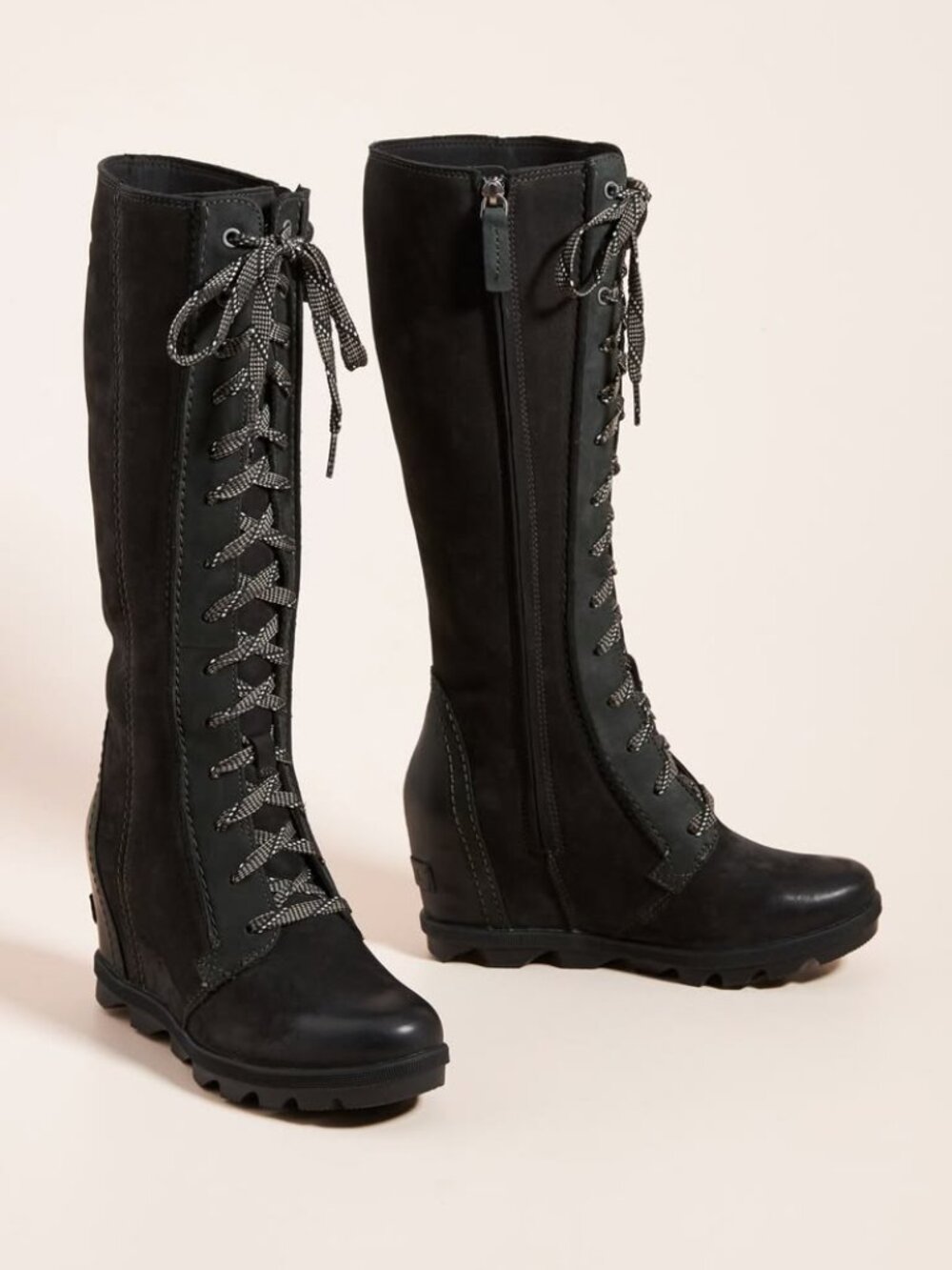 EUC Women's Sorel Joan of Arctic Leather Wedge Boots (US 8.5)